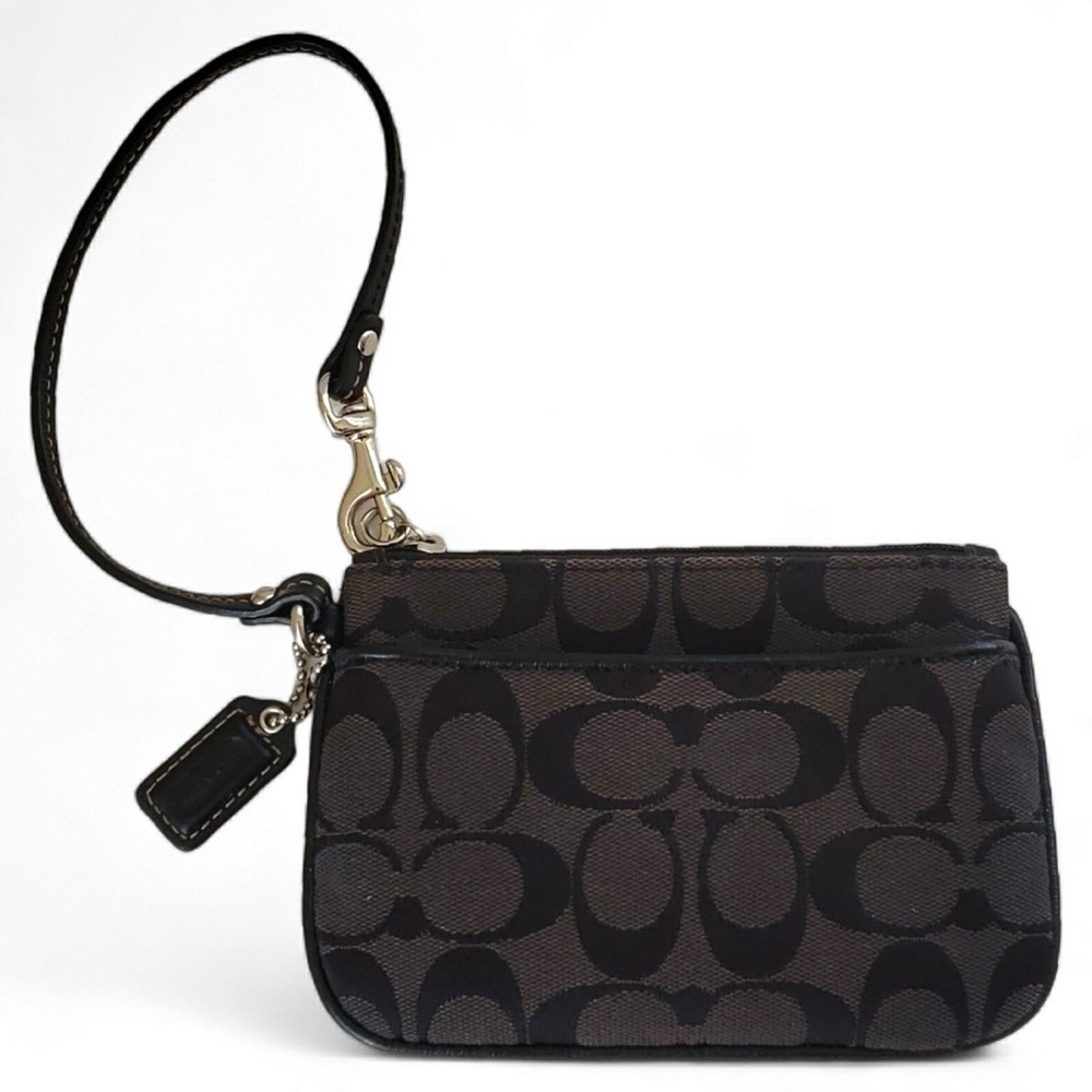 COACH Signature logo jacquard wristlet